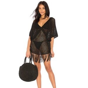 Beach riot small v neck knit poncho tunic for pool or leisure